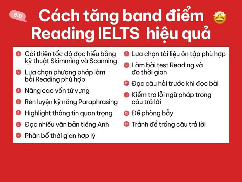 Cách tăng điểm Reading IELTS trong 1 tháng hiệu quả